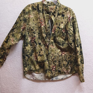 FIELD TESTED BY OUTDOOR LIFE MENS Button Down Deer SHIRT Long Sleeve Size Large‎